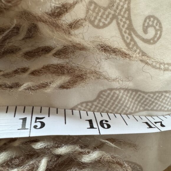 Vintage Wool Brown and Cream Striped Throw Blanket - Picture 9 of 9